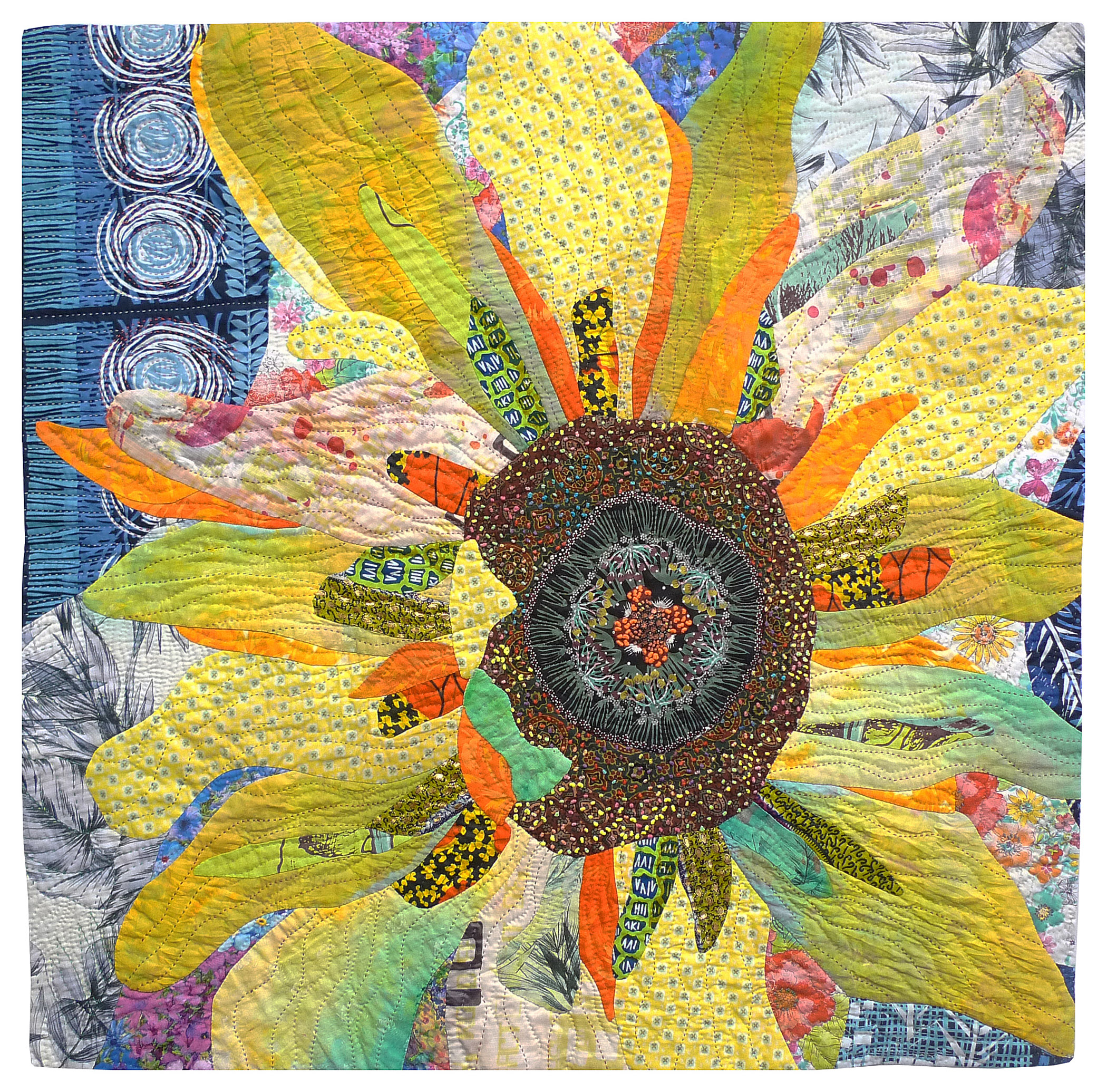 Life Journey of Flowers II Vitality SAQA Studio Art Quilt Associates